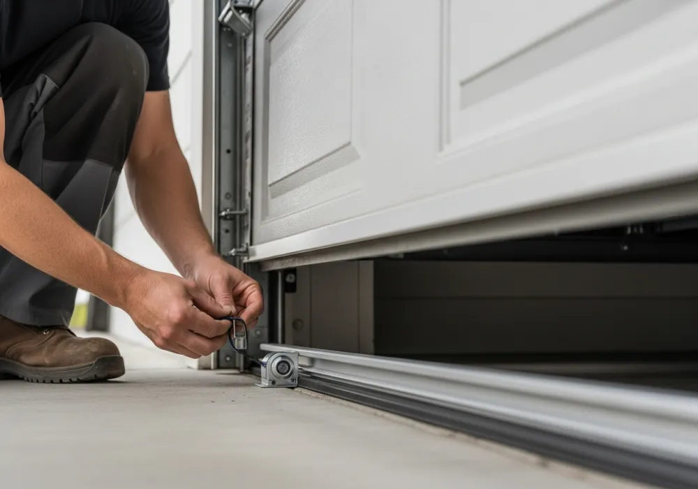 Adjusting a garage door safety sensor — Charleston