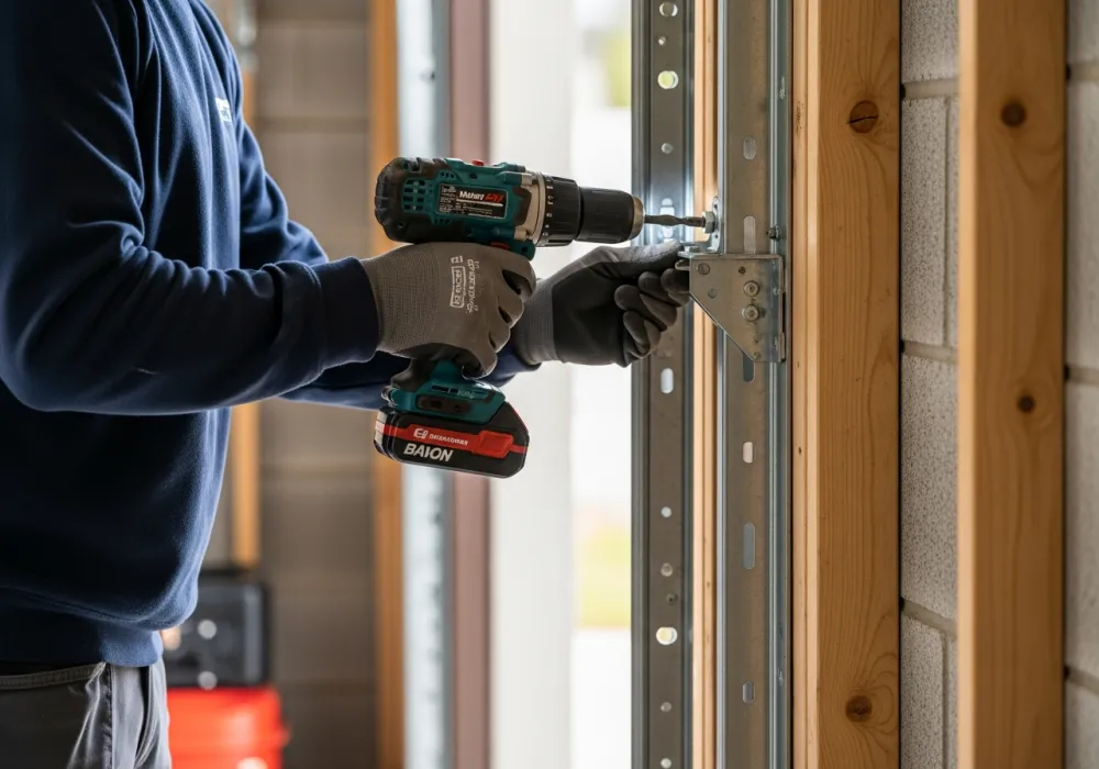 Securing a garage door track bracket — Charleston