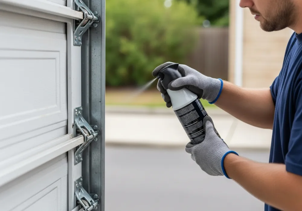 Lubricating garage door hinges and rollers — Chicago