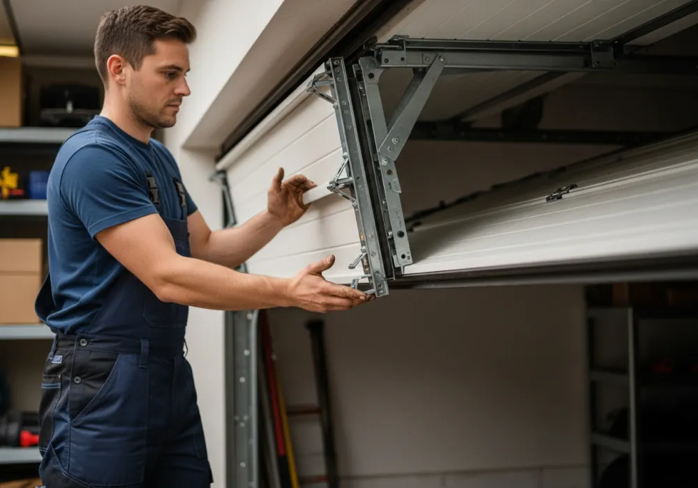 Balance-testing a garage door by hand — Atlanta